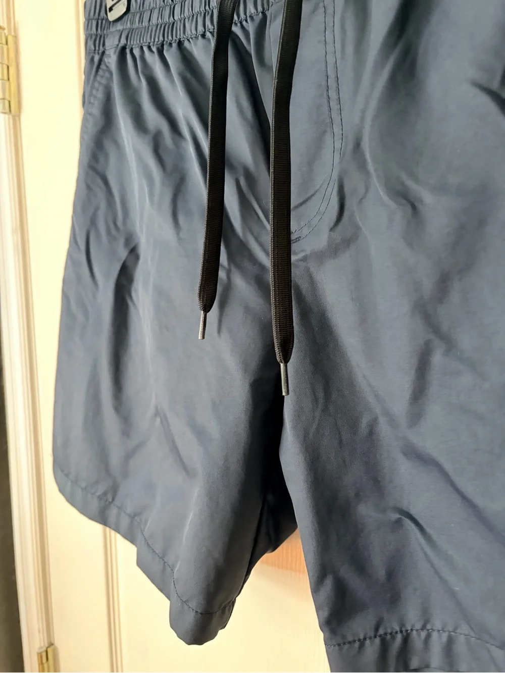 Wood Wood Men's Roy Solid Lined Swim Shorts, Navy, Size Large